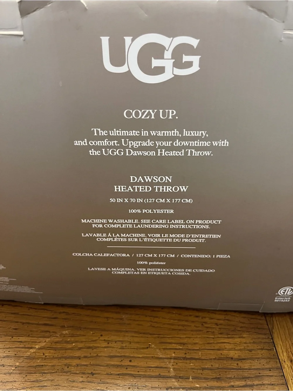 UGG Dawson Oversized Electric Heated Throw in Chocolate, new with tags